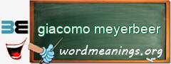 WordMeaning blackboard for giacomo meyerbeer